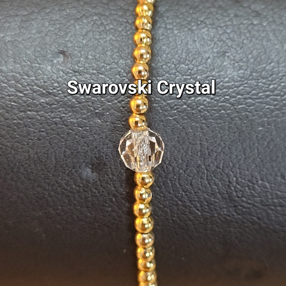 April Swarovski Crystal Birthstone Bracelets 18 K Gold-plated Beads